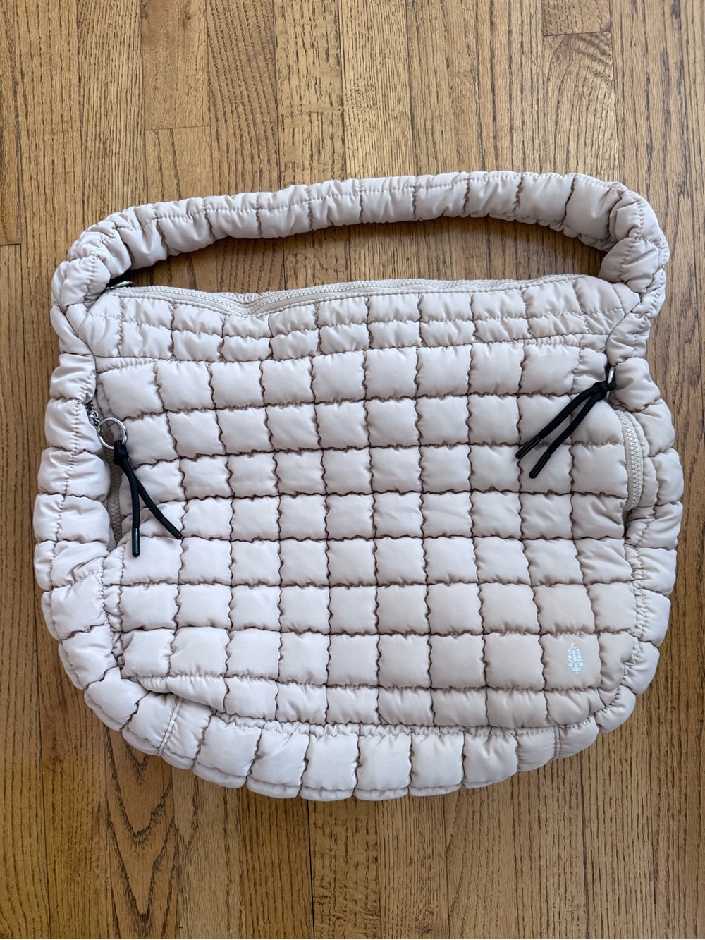 FP Movement Free People Quilted Carryall Puffer Hobo Bag Beige
